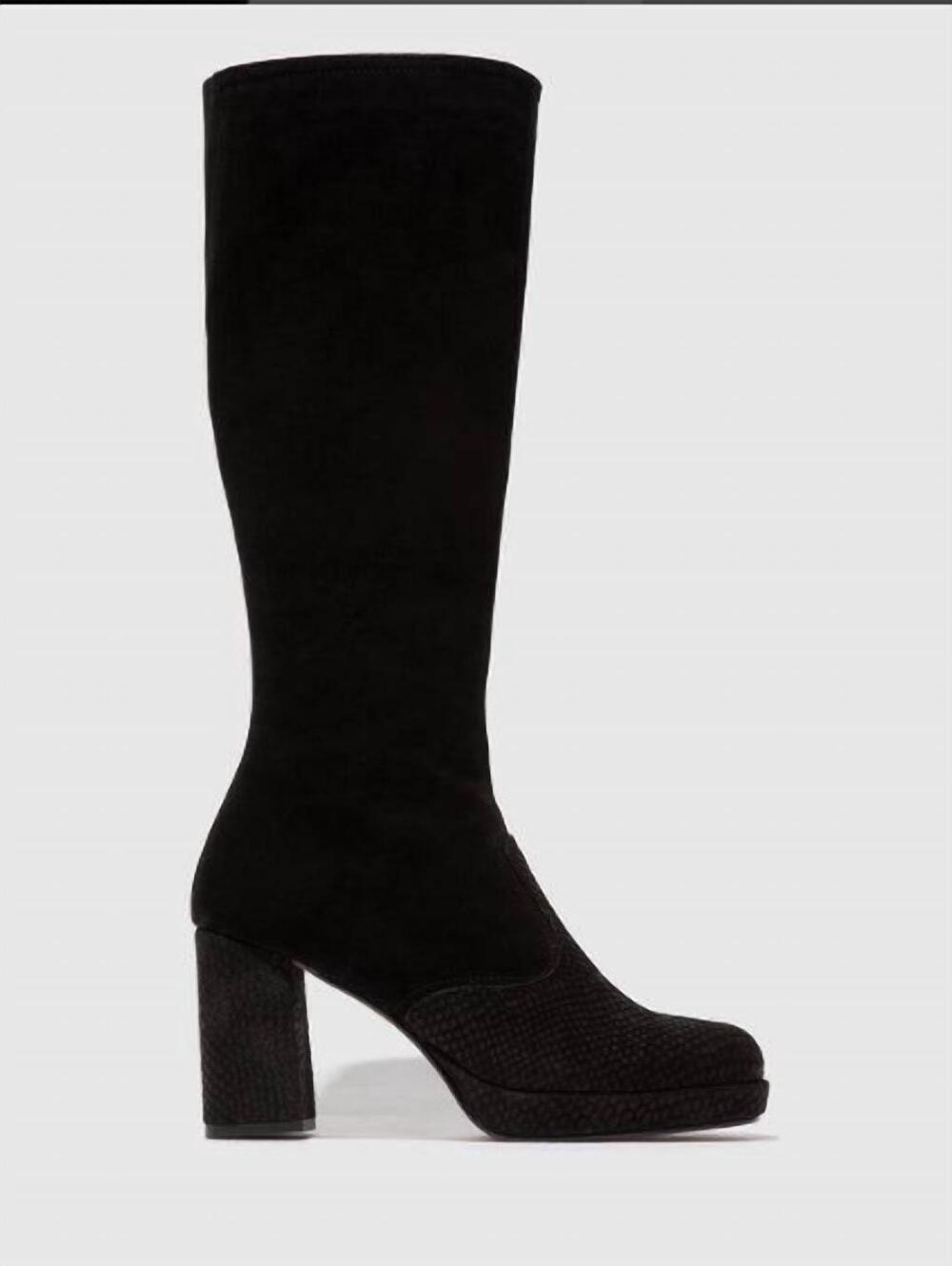 NEW FLY LONDON women's zip-up boots in black
